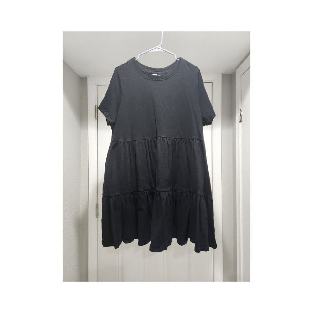 Old Navy Black Cotton Babydoll Dress
